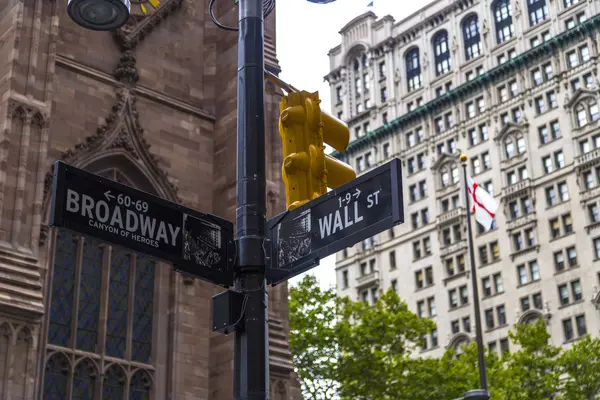 Broadway and Wall Street Signs, Manhattan, New York
