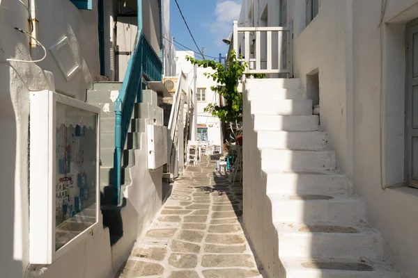 Paros, Greece, 15 August 2015. Graphic alley at Paros island in Greece in the morning.