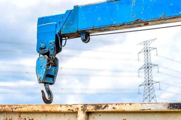 Metal hook for car towing and high voltage background