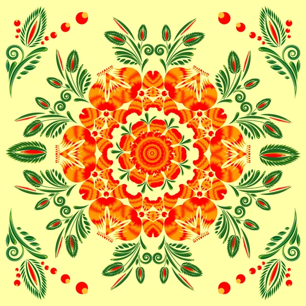 Seamless pattern with floral ornament with elements of berries and leaves