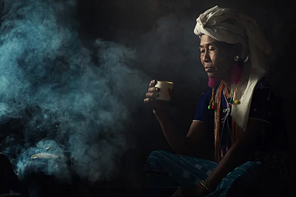 Tribal women Drinking coffee