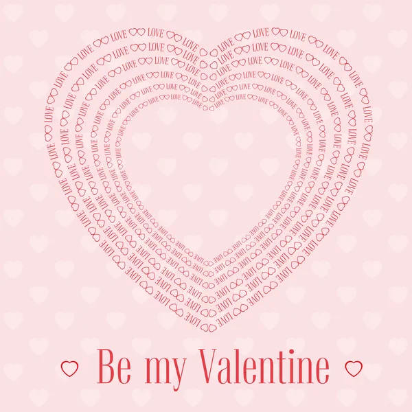 Vector illustration. Banner for design poster, card or invite Valentine\'s Day with hearts and title on pink background