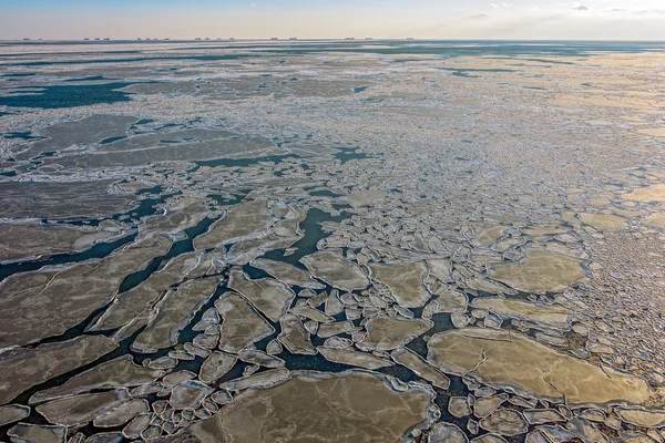 Frozen sea ice pattern