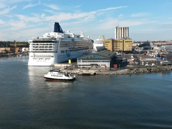 Ferries and liners in port of Stockholm