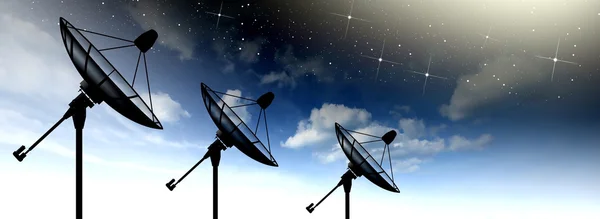 Satellite dish on sky nature background