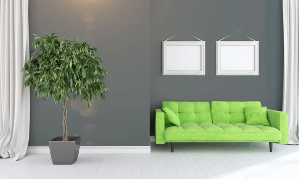 Modern bright interior . 3D render
