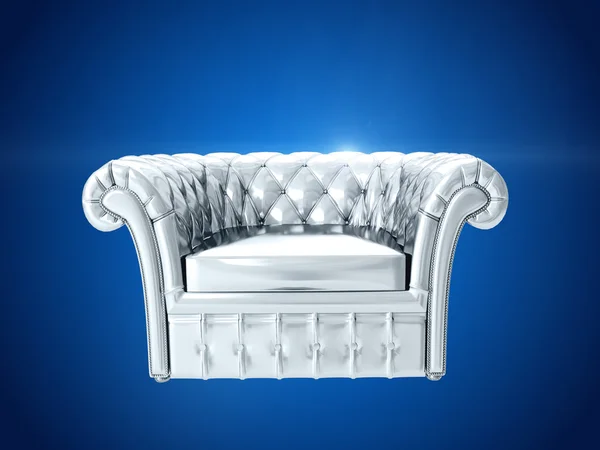 Silver armchair. 3D rendering