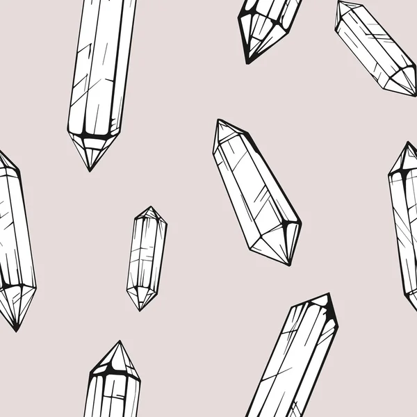 Seamless pattern with crystal gem