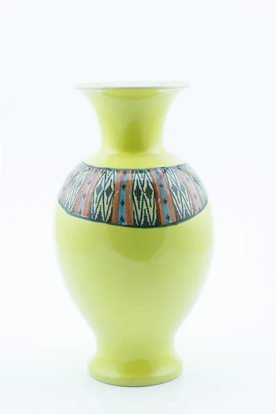 Decorative vase isolated on white,handmade vase.
