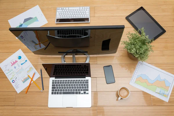 Office desk from above