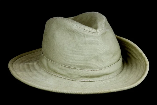 Bush Hat With Turned-Up Brim on Black Background