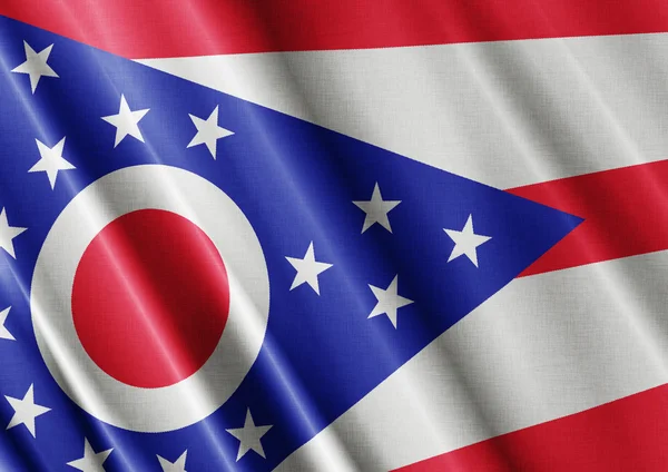 Ohio waving flag close
