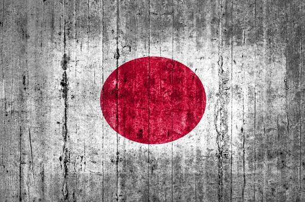 Japan flag painted on background texture gray concrete