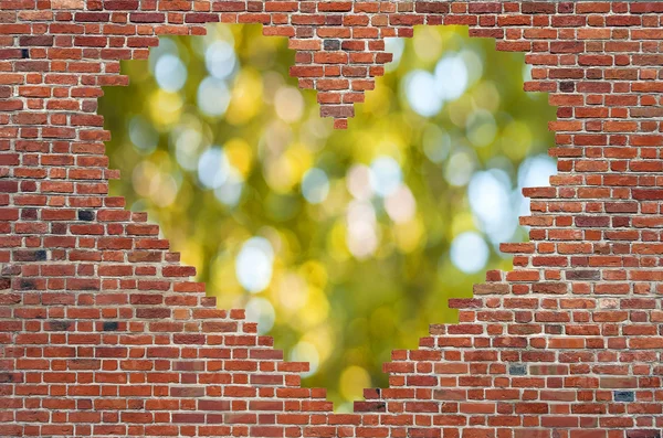 Hole shape heart inside brick wall, Symbol of love, brick wall h