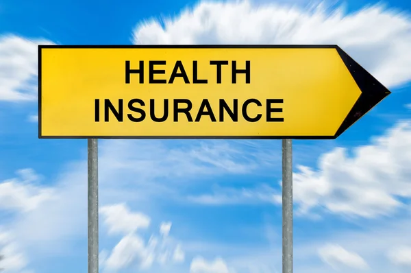 Yellow street concept health insurance sign