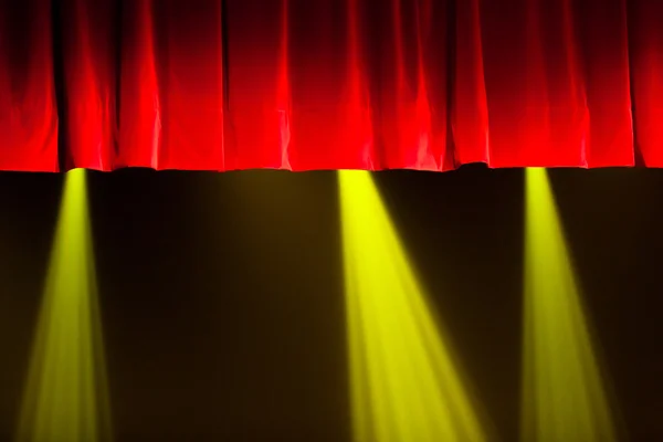 Yellow stage lights at theater