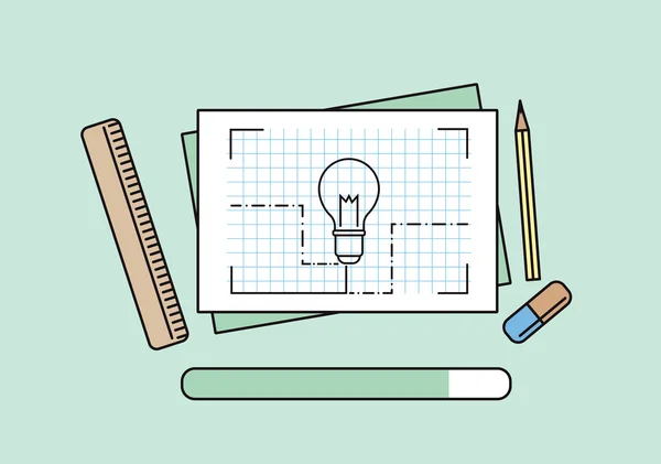 Construction planning process flat design.