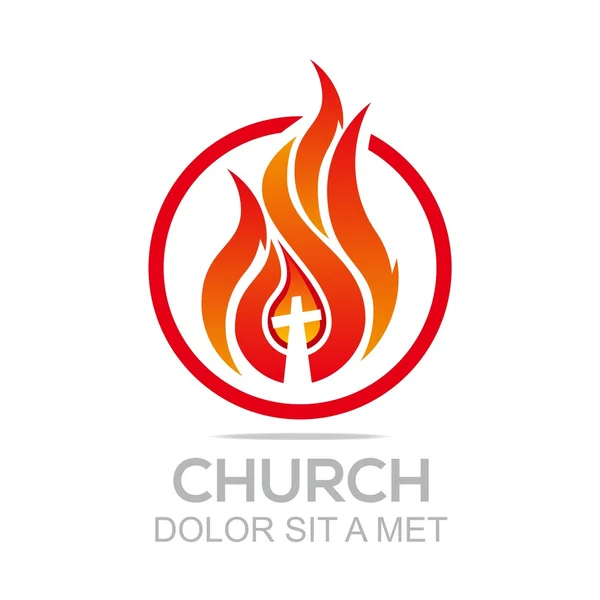 Logo fire rescue church christ savior religion vector