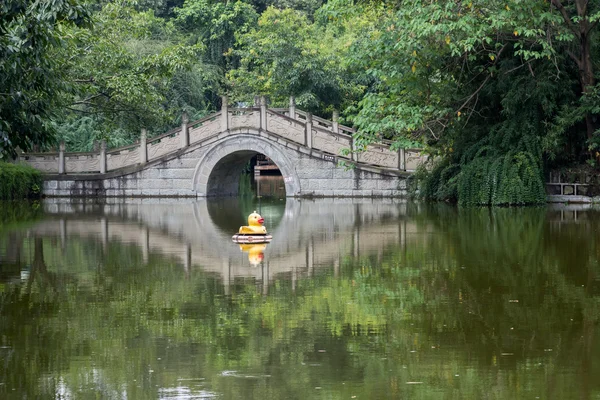 Chinese traditional stone bridge and buoy
