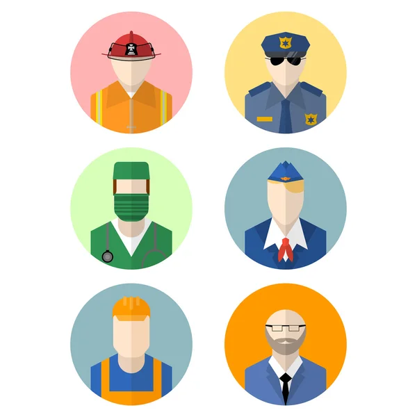Vector set of flat professions icon.