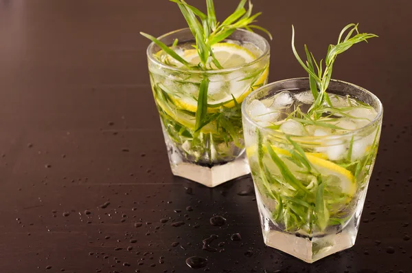 Mojito cocktail with fresh tarragon