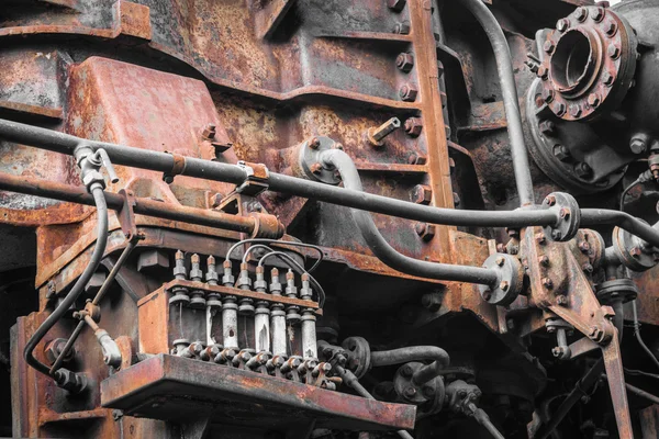 Old machine. rusty metal machinery detail.