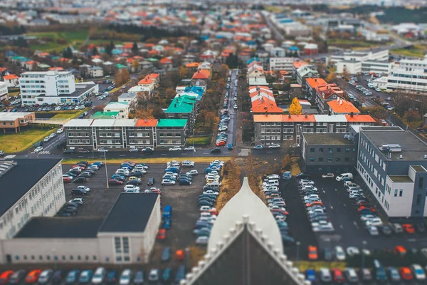 Rejkavik Aerial view. Tilt Shift