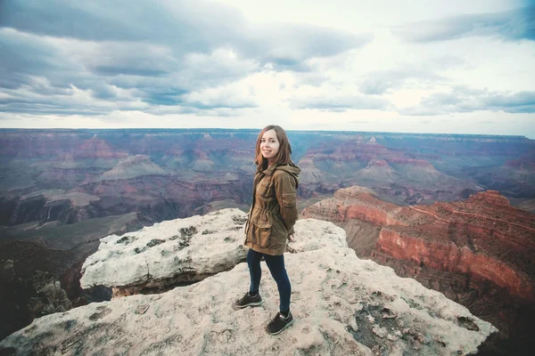 Teenager girl at Grand Canyon