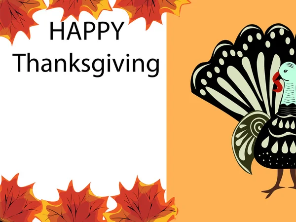 Thanksgiving Turkey holiday background maple leaves