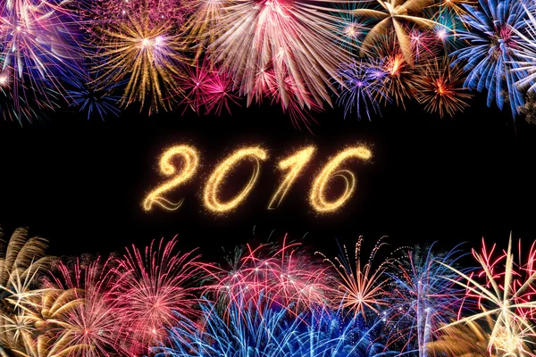 Firework Border with Date 2016