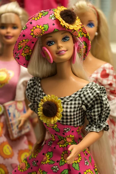 Barbie toy doll standing in Prague Toy Museum (Muzeum hracek).