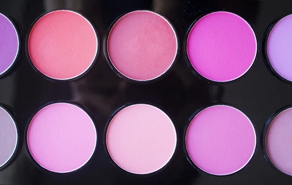 Colorful blush set. Dry textured professional cosmetics.