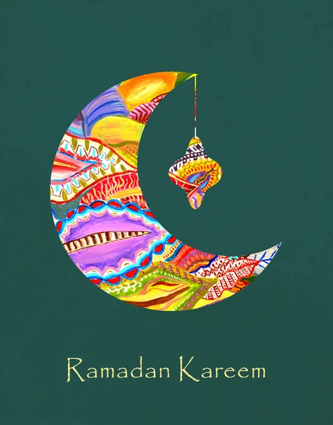 Greeting card of holy Muslim month Ramadan.