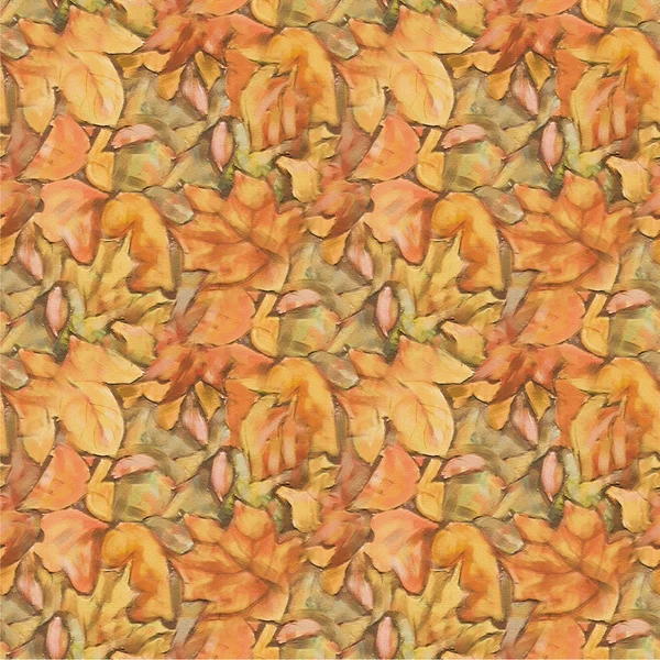 Foliage painting seamless pattern. Fall autumn leaves background