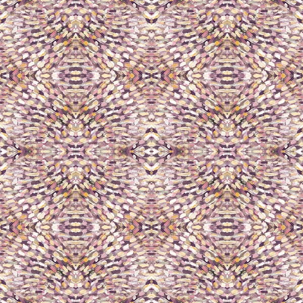 Small pattern with short hand drawn strokes with kaleidoscopic effect. Seamless texture in impressionism style.