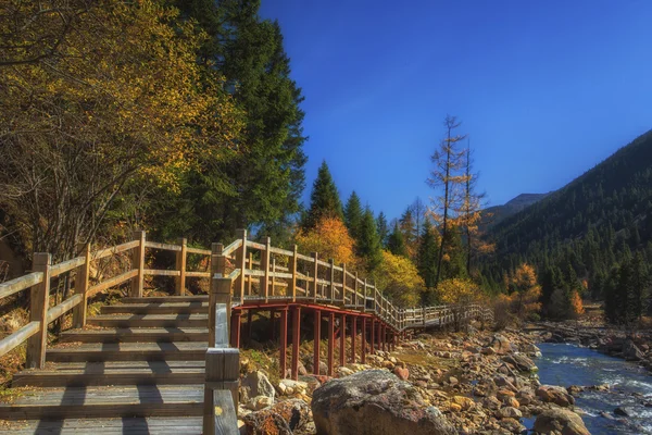 China Sichuan xindu bridge, Inagi Aden, scenic autumn beauty