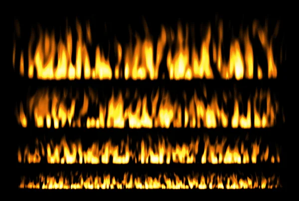 Fire or fire lines isolated on black background, fire elements, fire frame
