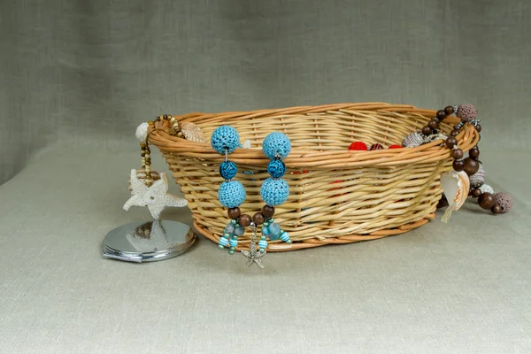 Crochet handmade beads with pendant starfish