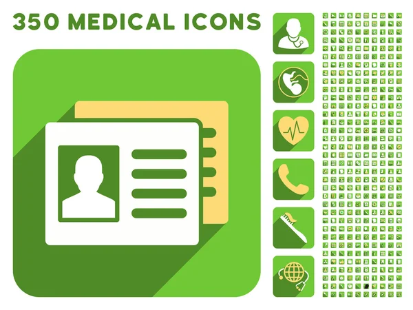 Patient Accounts Icon and Medical Longshadow Icon Set