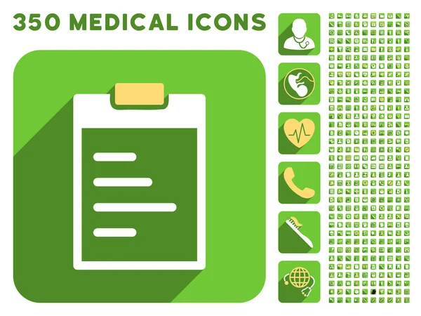 Pad Text Icon and Medical Longshadow Icon Set