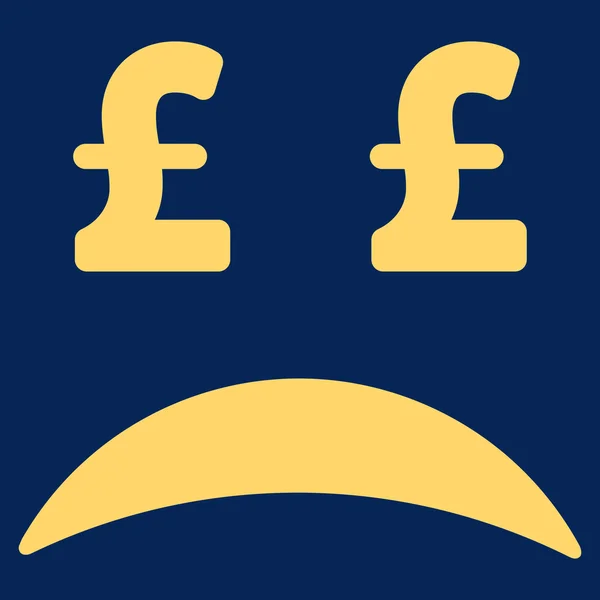 Pound Bankrupt Sad Emotion Flat Vector Icon Symbol