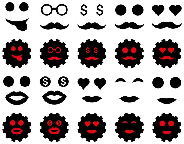 Tool, gear, smile, emotion icons