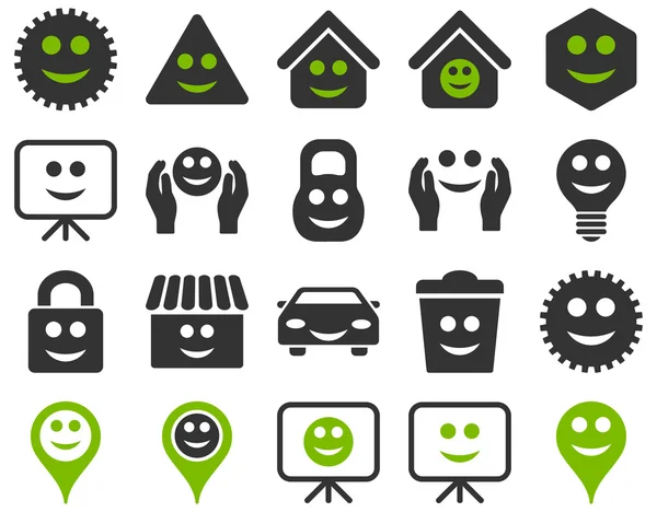 Tools, options, smiles, objects icons