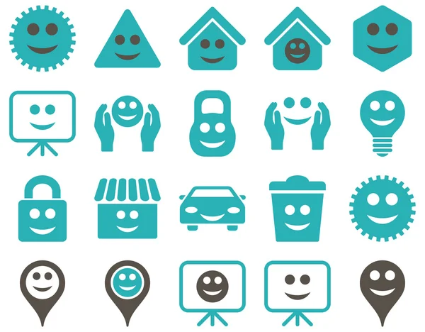 Tools, options, smiles, objects icons