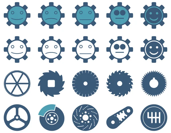 Tools and Smile Gears Icons