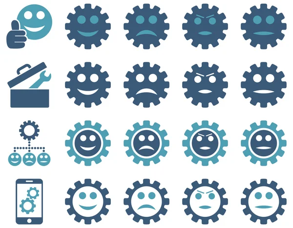 Tools and Smile Gears Icons