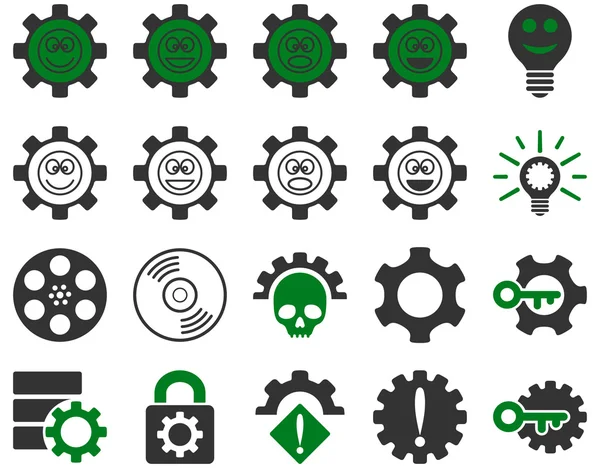 Tools and Smile Gears Icons