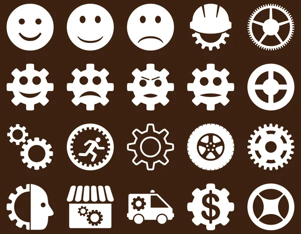 Tools and Smile Gears Icons