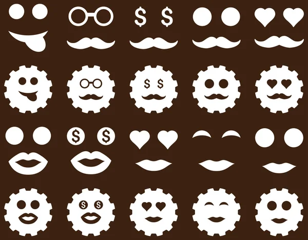 Tool, gear, smile, emotion icons