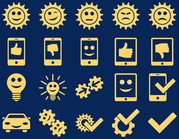 Tools and Smile Gears Icons